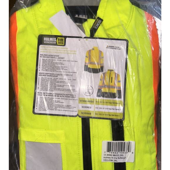 Hi-Vis Yellow Softshell Jacket - Waterproof and Breathable Holmes 2XL - Picture 2 of 2